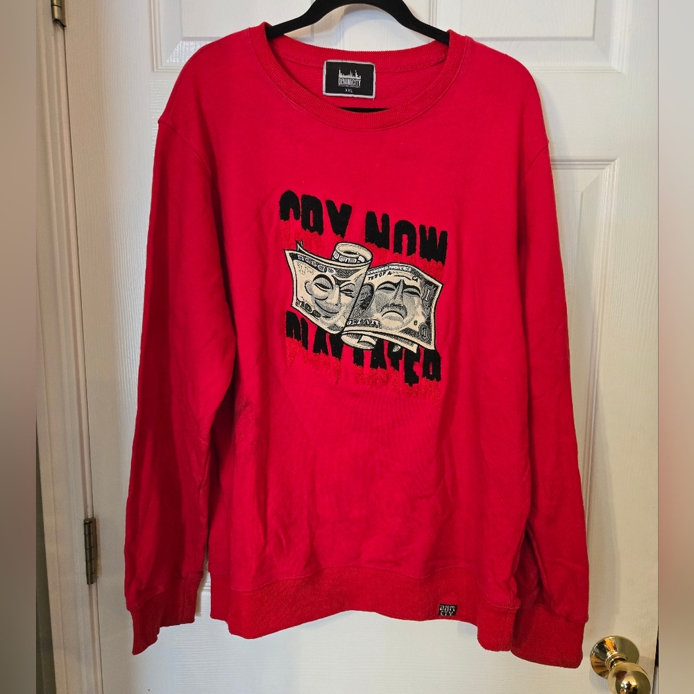 Red Denimicity Graphic Sweater